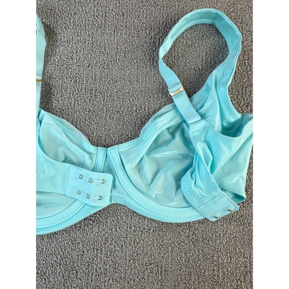 NWT CUUP The Scoop Micro Bra Underwire Aqua Blue Size 34F - Picture 3 of 6